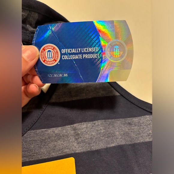 Notre Dame NWT, officially licensed blue & gray rugby stripe with gold ND, XL - Picture 10 of 10